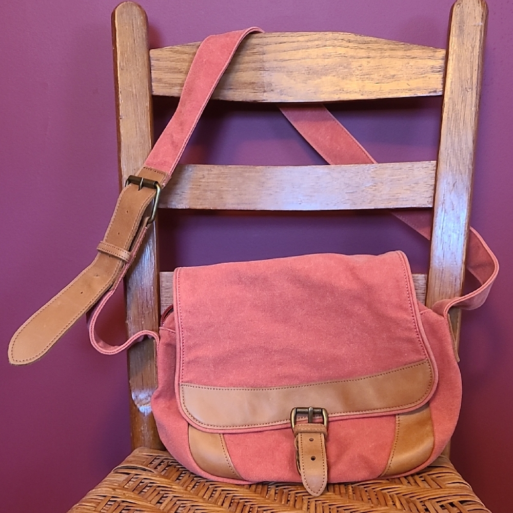 Elegant Orange and Tan Crossbody Bag